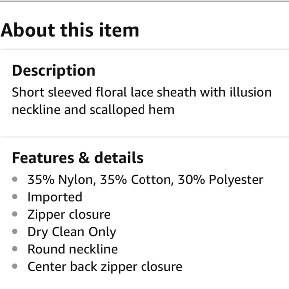 Calvin Klein Lace Dress Beige Floral Short Sleeve - Picture 8 of 8